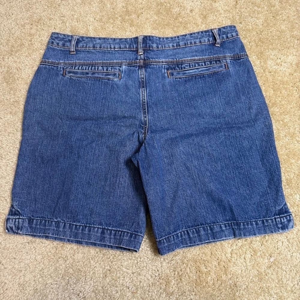 Y2K Faded Glory Denim Shorts‎ Womens  14 Medium Wash Bermuda Jean Jorts - Picture 2 of 6